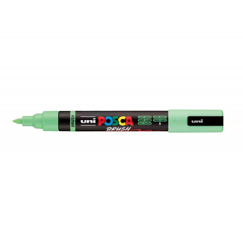 Marqueur posca pc5br peinture base eau inodore tout support pointe moyenne brush coloris vert clair