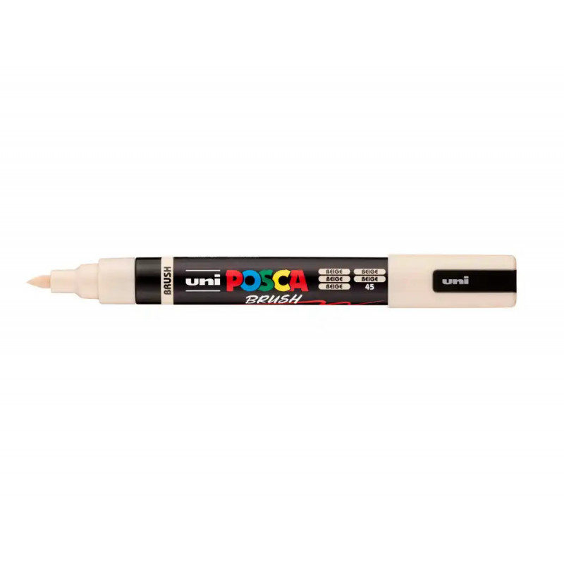 Marqueur posca pc5br peinture base eau inodore tout support pointe moyenne brush coloris beige
