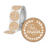Etiquette autocollante avery fait main ronde diam. 35mm rouleau 500 unites