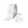 Etiquette autocollante avery plaisir d'offrir nature vert & blanc ronde diam. 35mm rouleau 500 unites