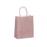 Sac kraft 90g/m2 poignees torsadees 350x140x400mm coloris rose poudre