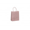 Sac kraft 90g/m2 poignees torsadees 180x80x220mm coloris rose poudre