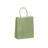 Sac kraft 90g/m2 poignees torsadees 350x140x400mm coloris vert amande