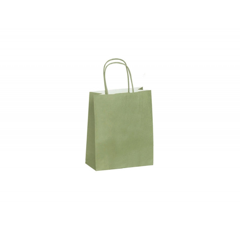 Sac kraft 90g/m2 poignees torsadees 180x80x220mm coloris vert amande