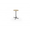Table haute eol lucie plateau melamine epaisseur 2,5cm diam.70cm hauteur 104,5cm pied metal noir coloris chene