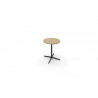 Table eol lucie plateau melamine epaisseur 2,5cm diam.70cm hauteur 73,5cm pied metal noir coloris chene