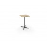 Table haute eol lucie plateau melamine epaisseur 2,5cm 70x70x104,5cm pied metal noir coloris chene naturel
