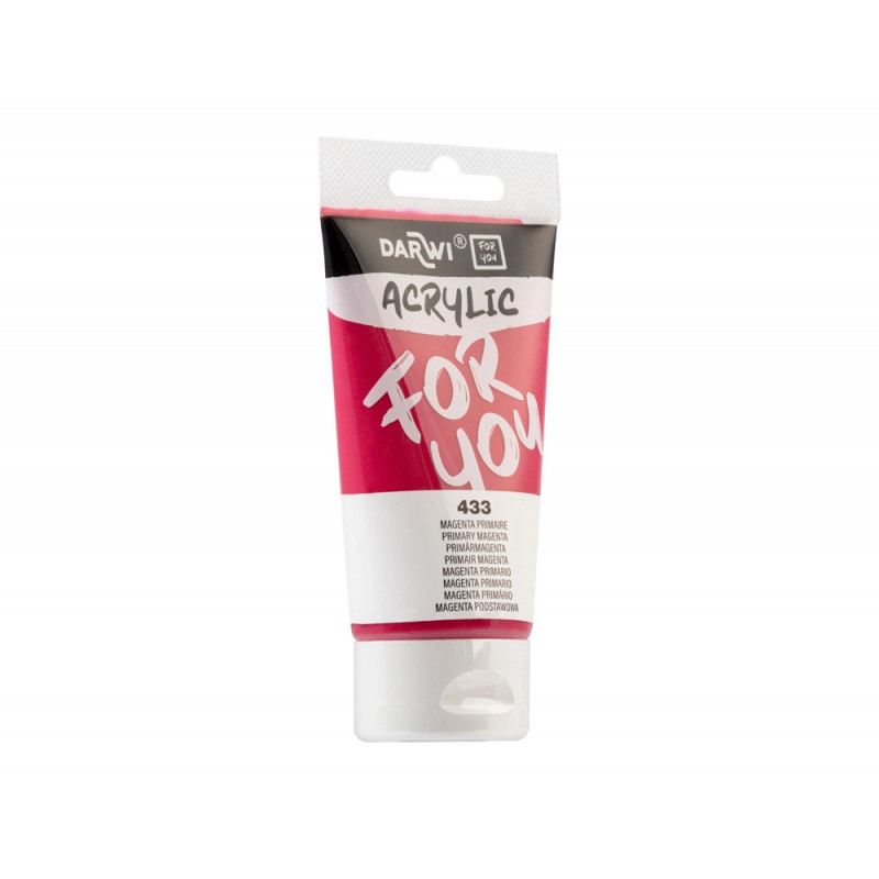 Peinture darwi for you acrylic tube 75ml coloris magenta primaire