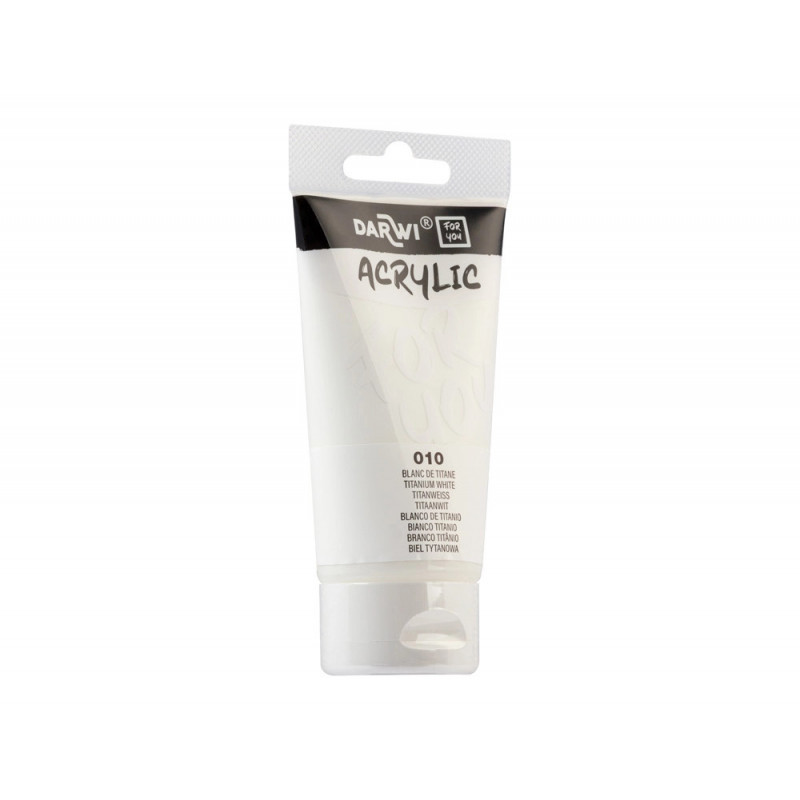 Peinture darwi for you acrylic tube 75ml coloris blanc de titane