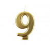 Bougie eurowrap chiffre anniversaire n 9 coloris or