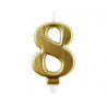 Bougie eurowrap chiffre anniversaire n 8 coloris or