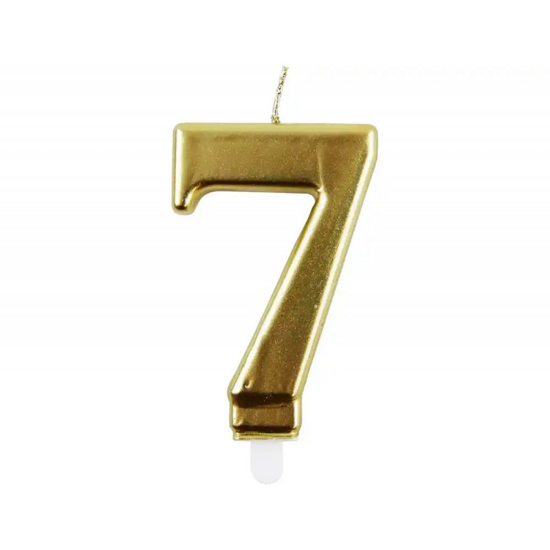 Bougie eurowrap chiffre anniversaire n 7 coloris or
