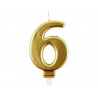 Bougie eurowrap chiffre anniversaire n 6 coloris or