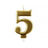 Bougie eurowrap chiffre anniversaire n 5 coloris or