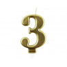 Bougie eurowrap chiffre anniversaire n 3 coloris or