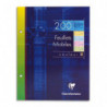 CLAIREFONTAINE Etui 200 copies simples 17x22 grands carreaux Seyès 50p à la coul:Bleu,Rose,vert,Jaune