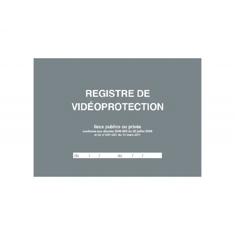 Registre videoprotection elve a4 couverture rigide 104 pages
