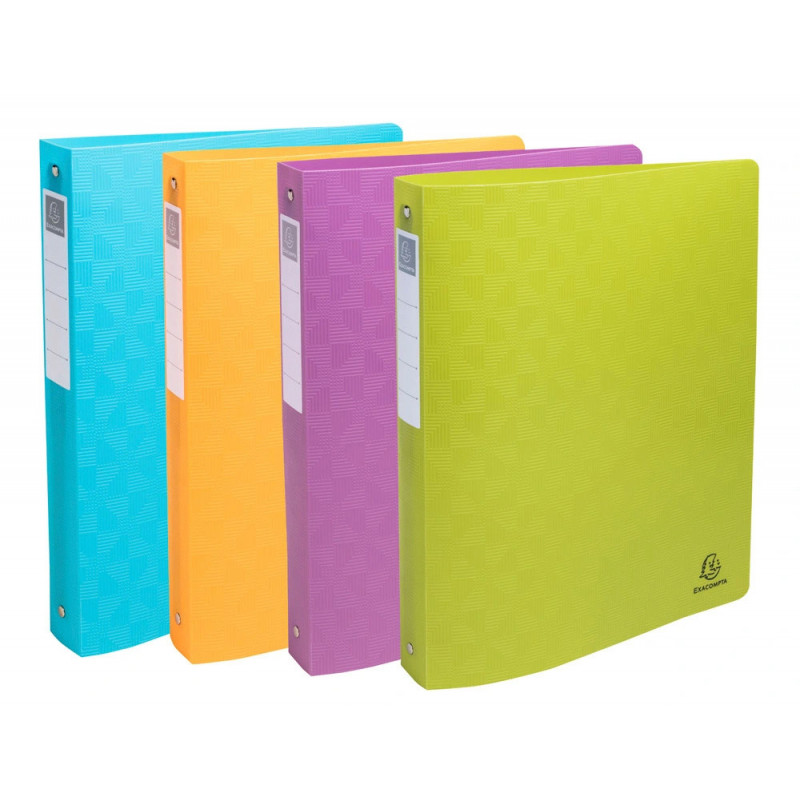 Classeur exacompta pop'nco 2 anneaux 30mm pp a4+ 32x26,8cm capacite 270 feuilles coloris assortis