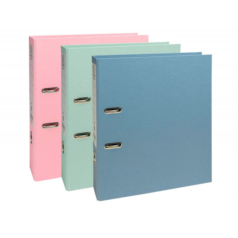 Classeur levier exacompta prem'touch autentik carton recycle a4 dos 8cm bouton poussoir coloris assortis