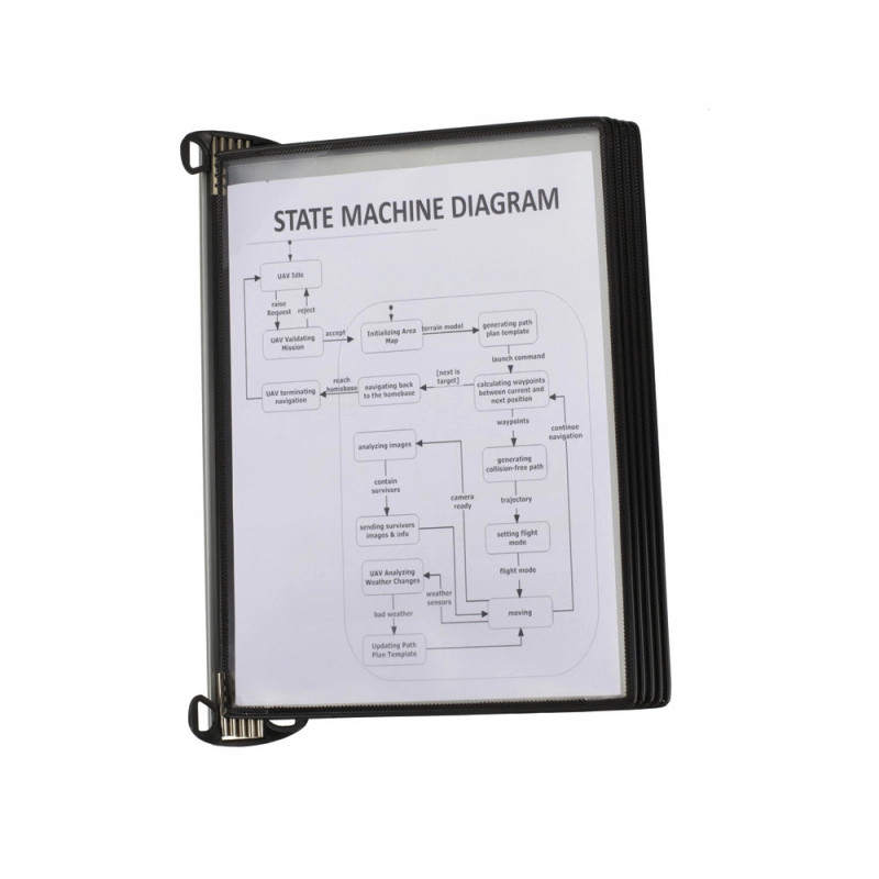 Systeme presentation tarifold pro mural a4 pp 5 poches coloris noir