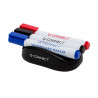 Effaceur q-connect magnetique pour tableau blanc avec 3 marqueurs bleu / noir / rouge