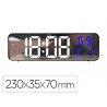 Horloge murale et de bureau q-connect numerique avec temperature dimensions 230x35x70mm