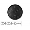Horloge murale q-connect analogique finition argente silencieuse dimension 305x305x40mm