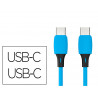 Cable q-connect usb-c vers usb-c pvc longueur 2m coloris bleu