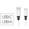Cable q-connect usb-a vers usb-c pvc longueur 2m coloris blanc