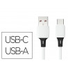 Cable q-connect usb-a vers usb-c pvc longueur 1m coloris blanc