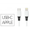 Cable q-connect usb-c vers type l apple pvc longueur 2m coloris blanc