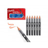 Marqueur sharpie creatif pointe pinceau trait min 1,2mm encre acrylique coloris orange
