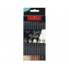 Crayon couleur faber castell black edition corps triangulaire mine tendre tons peau pochette 12 unites