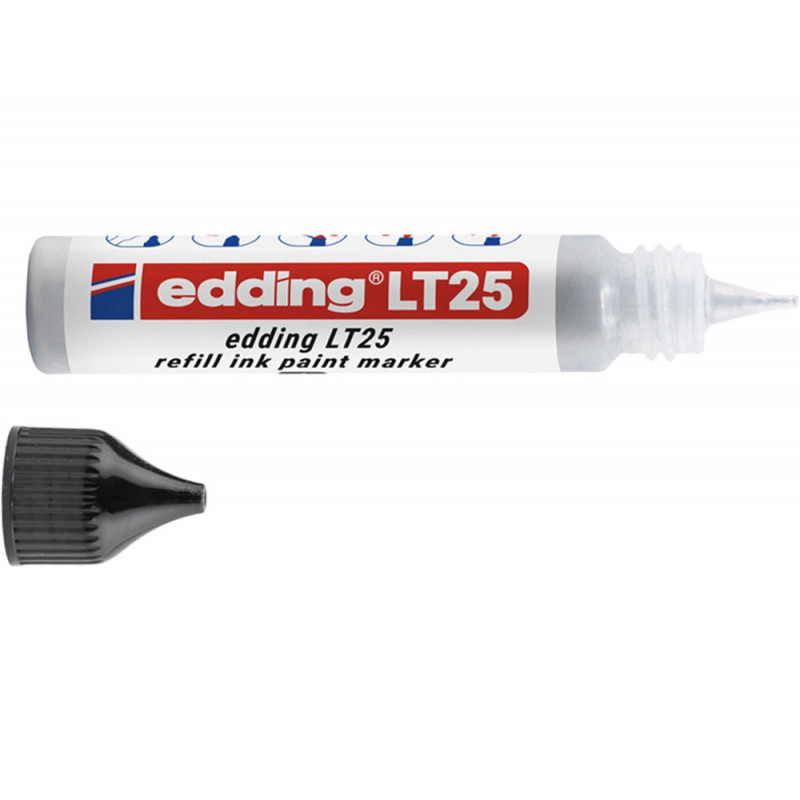 Recharge edding lt 25 encre marqueur peinture ecoline 25ml coloris argent