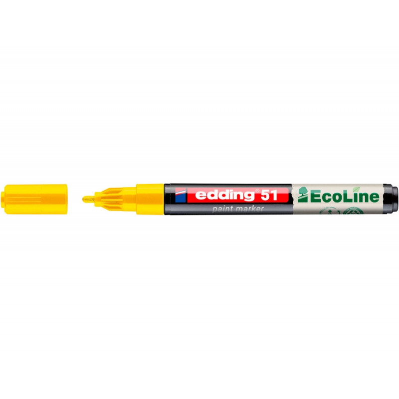 Marqueur edding 51 ecoline peinture base eau pointe ogive 1/2mm coloris jaune