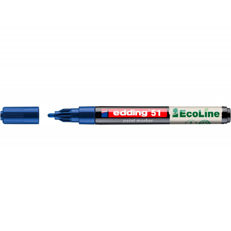 Marqueur edding 51 ecoline peinture base eau pointe ogive 1/2mm coloris bleu