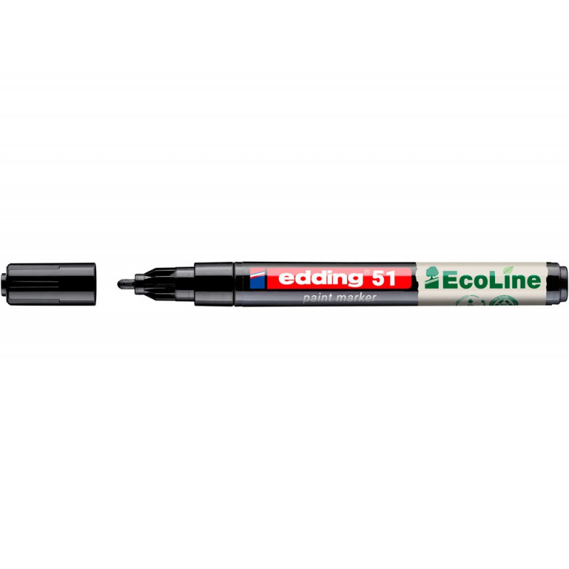 Marqueur edding 51 ecoline peinture base eau pointe ogive 1/2mm coloris noir