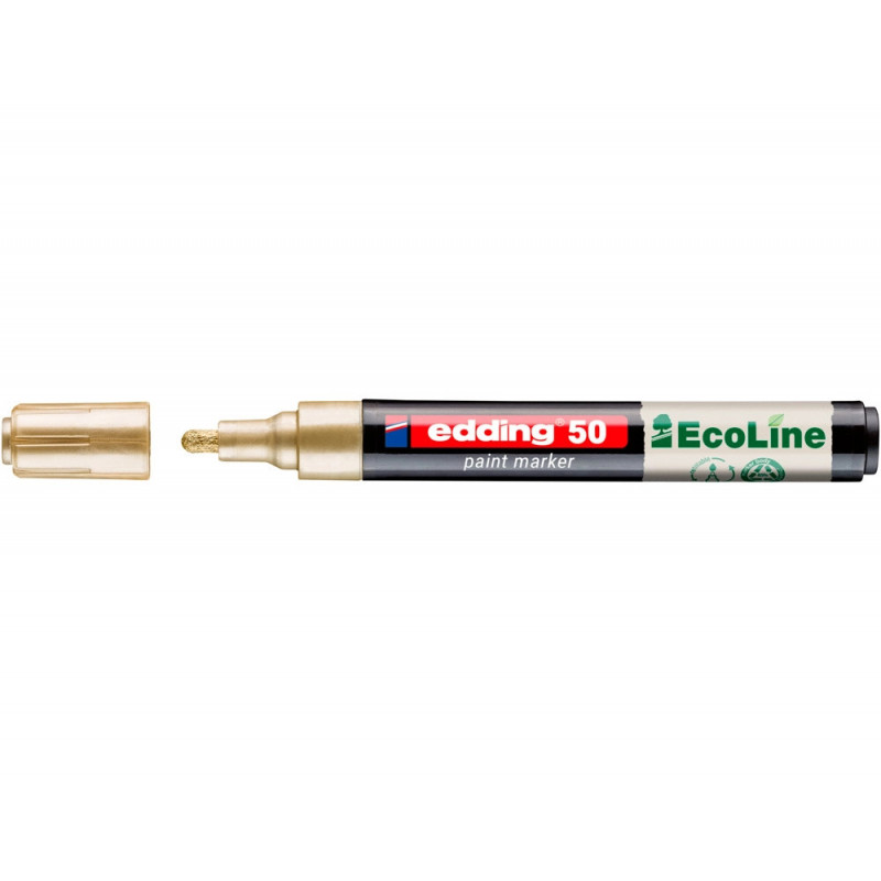 Marqueur edding 50 ecoline peinture base eau pointe ogive 2/3mm coloris or