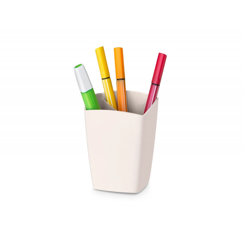 Pot a crayons cep pro ps capacite 32 crayons 74x74x95mm coloris beige