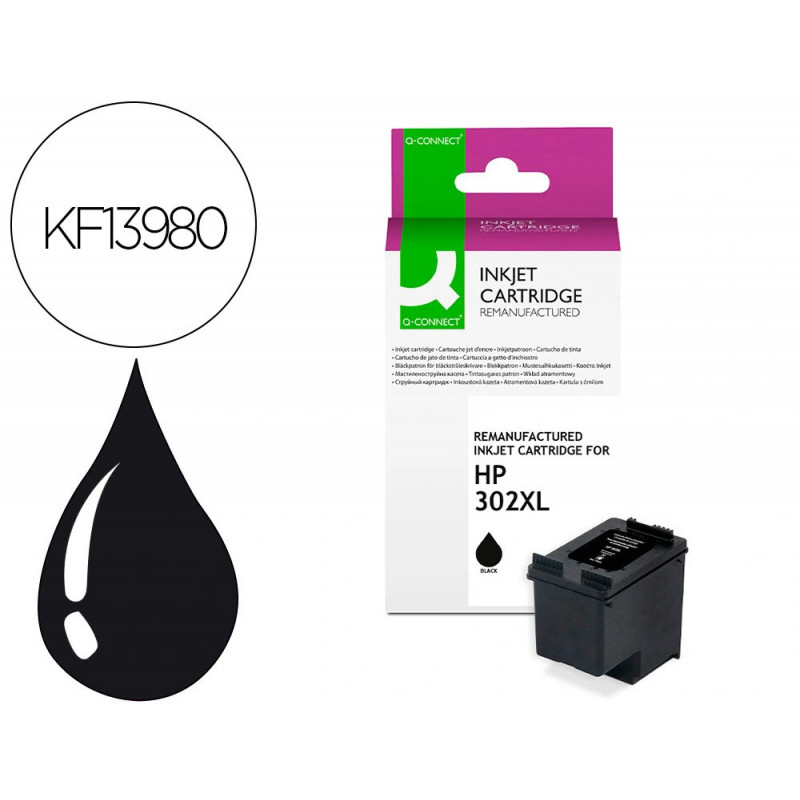 Cartouche q-connect jet d'encre compatible hp 302xl 700p couleur noir