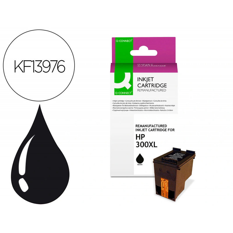Cartouche q-connect jet d'encre compatible hp 300xl 750p couleur noir