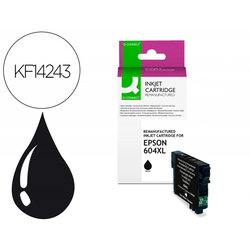 Cartouche q-connect jet d'encre compatible epson 604xl 700p couleur noir