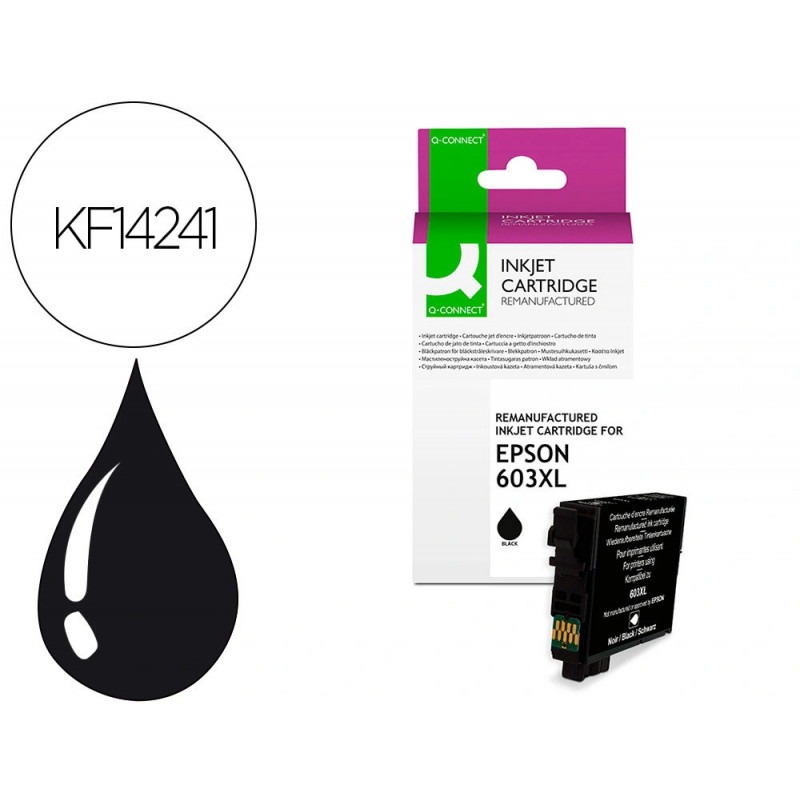 Cartouche q-connect jet d'encre compatible epson 603xl 780p couleur noir