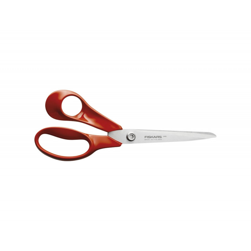 Ciseaux fiskars classic universels lames acier inoxydable 21cm gaucher anneaux coloris rouge