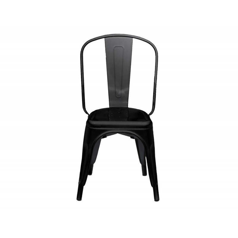 Chaise paperflow urban indoor/outdoor acier galvanise laque mat 865x450x520mm coloris noir