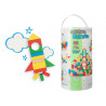 Jeu enfant imaginovo construction blocs bois +12 mois 100 pieces 29x29x3,5 cm