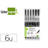 Pinceau liderpapel rechargeable pointes tailles assorties set 6 unites