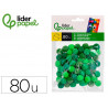Pompons de couleur liderpapel diametre 1,5cm coloris nuances vert assortis sachet 80 unites