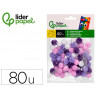 Pompons de couleur liderpapel diametre 1,5cm coloris nuances violet assortis sachet 80 unites