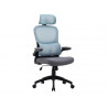 Chaise direction q-connect sorrento maille base metallique haut max 1320 larg 650 prof 600mm roues premium bleu-gris